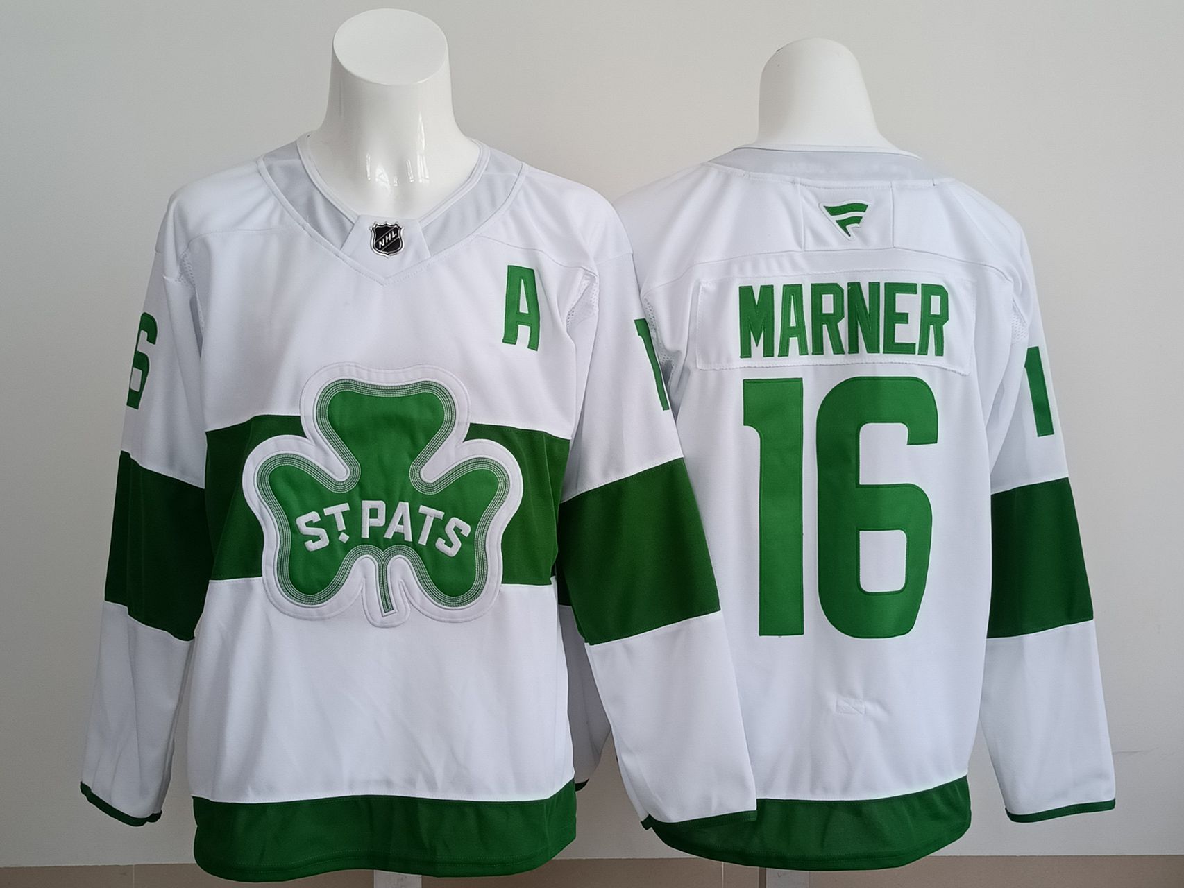 Men 2025 Toronto Maple Leafs #16 Marner White Green Fanatics Home Premium NHL Jersey style 1->women mlb jersey->Women Jersey